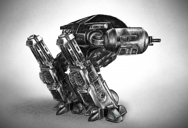 ED-209 Robot Draw Back